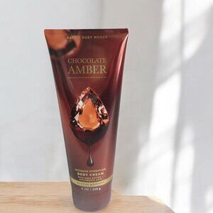 Bath & Body Works CHOCOLATE AMBER Body Cream (8 oz), NWT